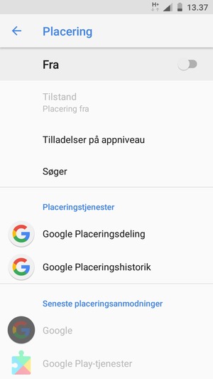 Slå Placering fra