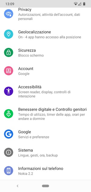 Scorri e seleziona Sicurezza