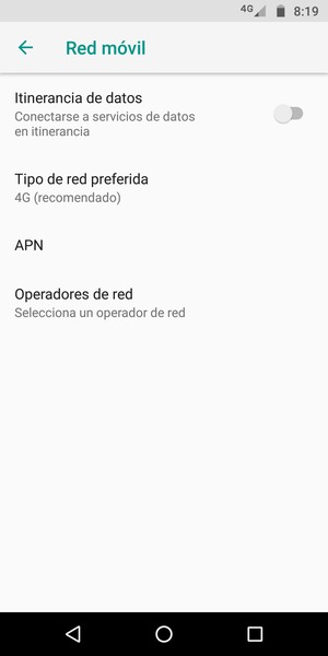 Para cambiar la red en caso de problemas de conectividad, seleccione Operadores de red