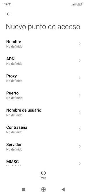 Introduzca la información de Internet