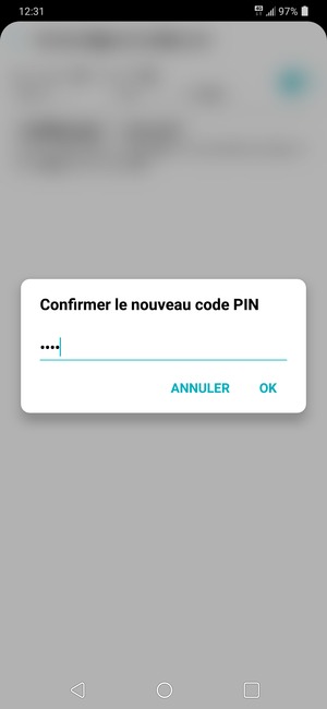 Veuillez confirmer votre nouveau code PIN de la carte SIM et sélectionner OK