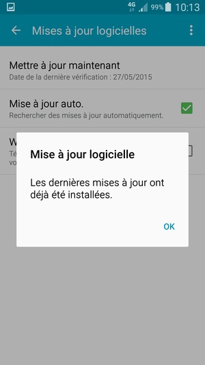 Si votre téléphone est à jour, sélectionnez OK