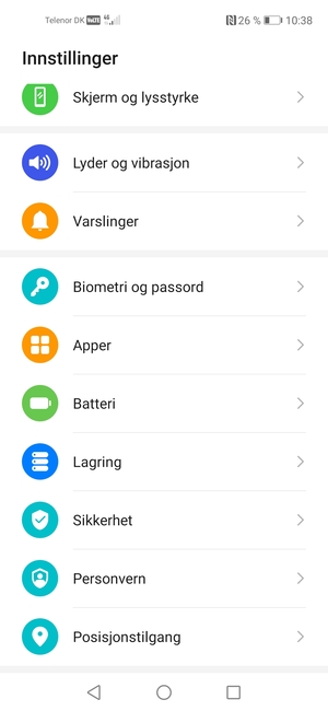 Bla til og velg Sikkerhet