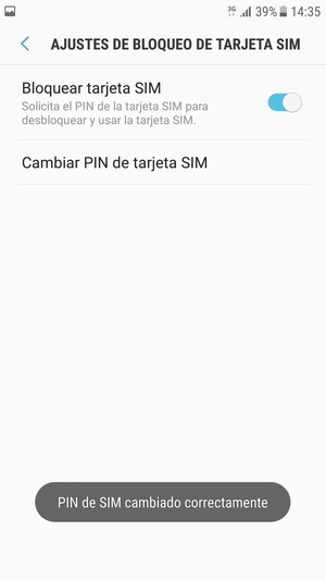 Su PIN de SIM ha sido cambiado
