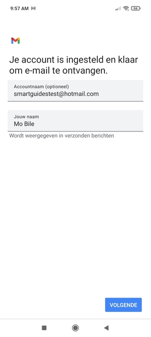 Geef uw account een naam en voer uw naam in. Selecteer VOLGENDE