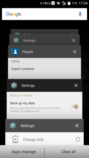 Select the X icon to close all running apps