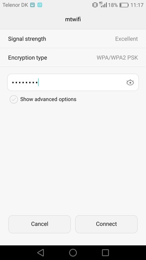 Enter the Wi-Fi password and select Connect
