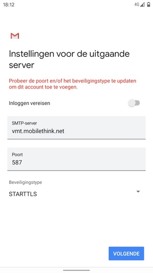 Selecteer Beveiligingstype