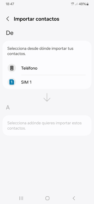 Seleccione SIM 1 o SIM 2