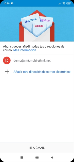 Seleccione IR A GMAIL