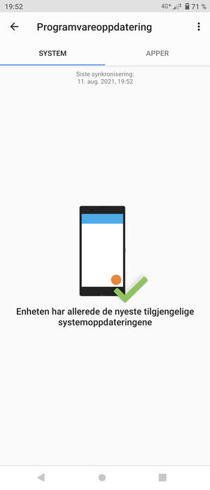 Hvis telefonen din er oppdatert, vil du se følgende skjermbilde