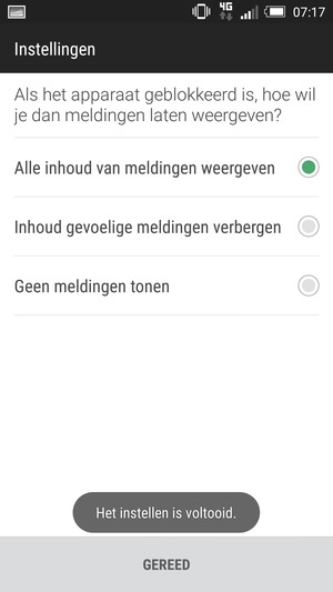 Selecteer uw voorkeursoptie en selecteer GEREED