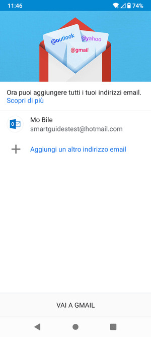 Seleziona VAI A GMAIL