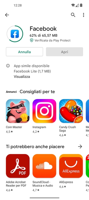Attendi il completamento del processo di installazione
