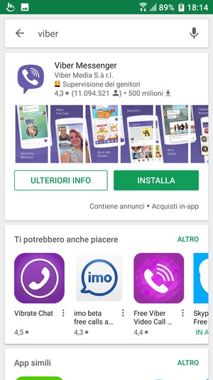 Seleziona l'applicazione