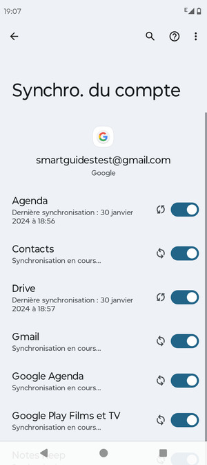 Vos informations seront synchronisées