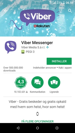 Vælg INSTALLER