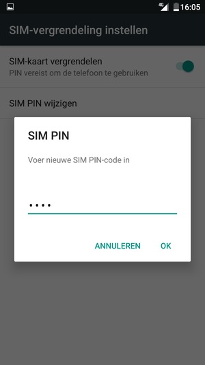 Voer uw Nieuwe SIM PIN-code in en selecteer OK