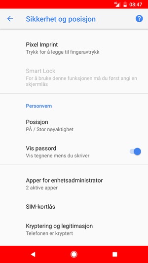 Bla til og velg Posisjon