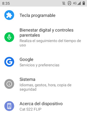 Desplácese y seleccione Sistema