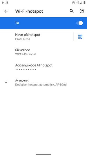 Din telefon er nu sat op til brug som modem