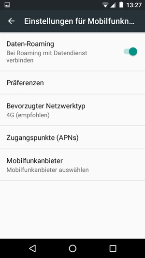 Schalten Sie Daten-Roaming an oder aus