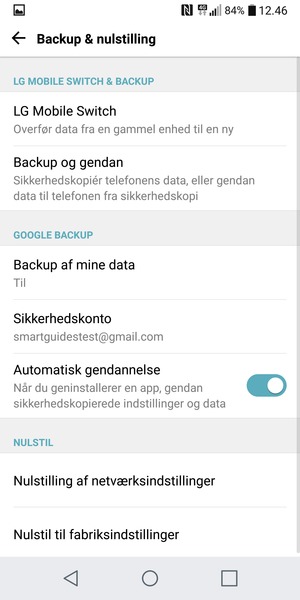 Vælg Sikkerhedskonto