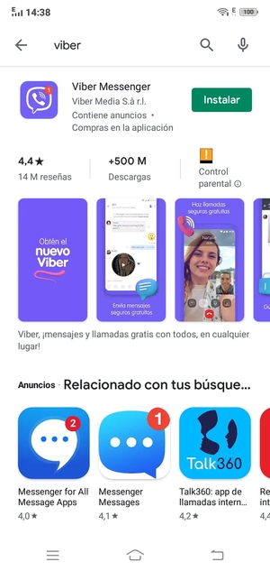 Seleccione la aplicación