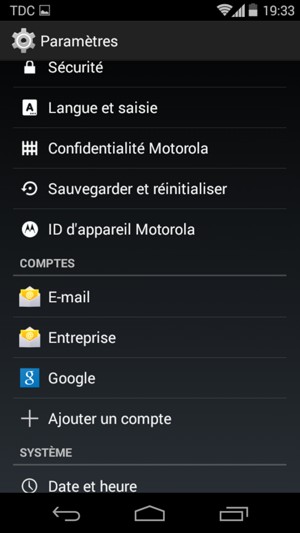Faites défiler et sélectionnez Google