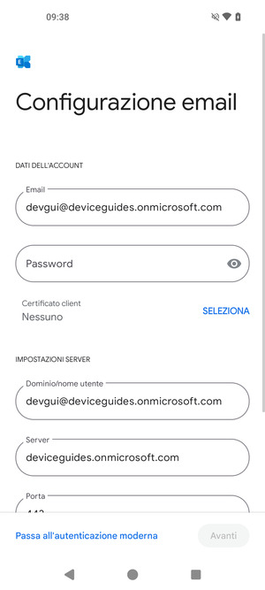 Inserisci la tua password