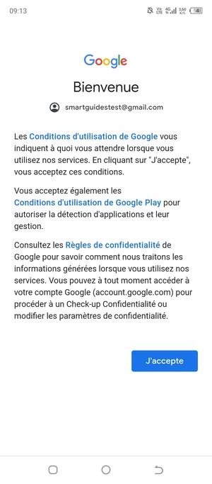 Sélectionnez J'accepte