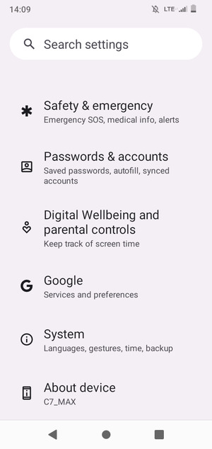Scroll to and select System