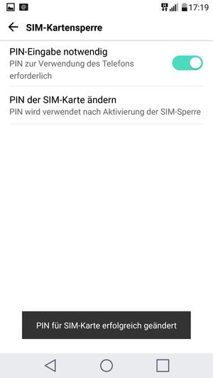 Ihre PIN für SIM-Karte wurde geändert