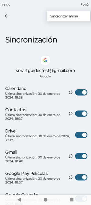Seleccione Sincronizar ahora