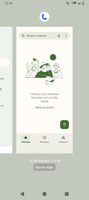 Seleccione Borrar todo para cerrar las aplicaciones en ejecución