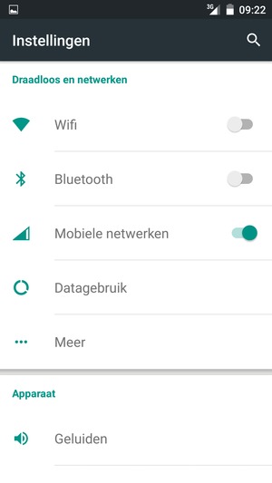 Selecteer Wifi