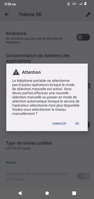 Sélectionnez OK