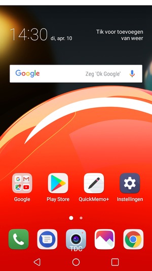 Schuif naar beneden in het bovenste menu