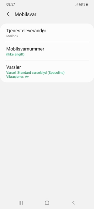 Velg Mobilsvarnummer