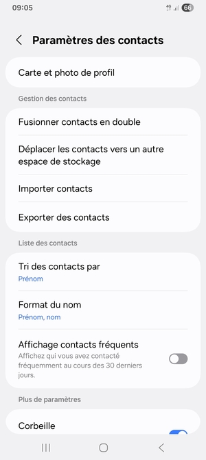 Sélectionnez Importer contacts