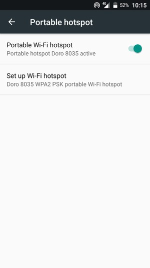 Your phone is now set up for use as a modem