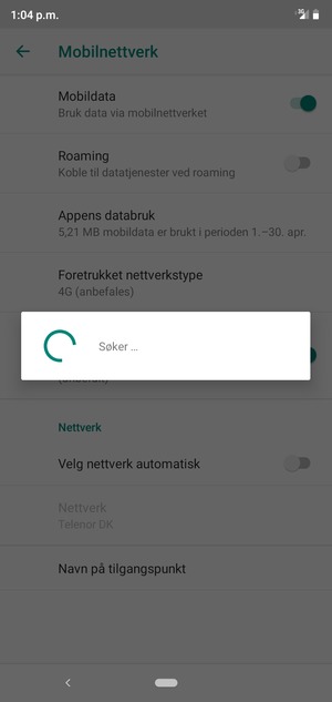 Vent til søket er ferdig