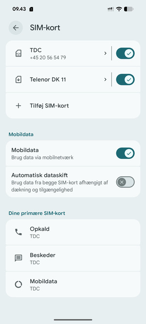 Dit eSIM er nu aktiveret