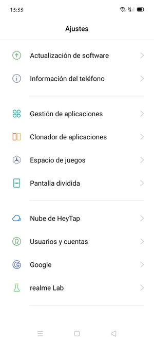 Desplácese y seleccione Actualización de software