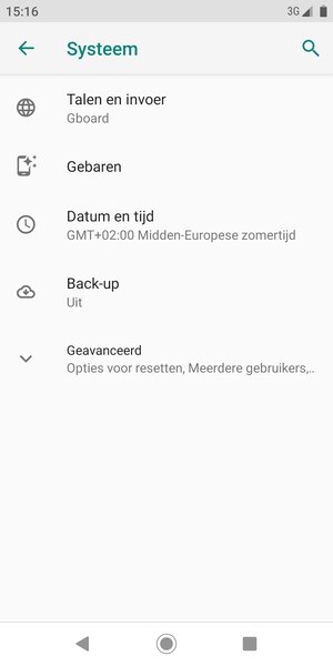 Selecteer Back-up