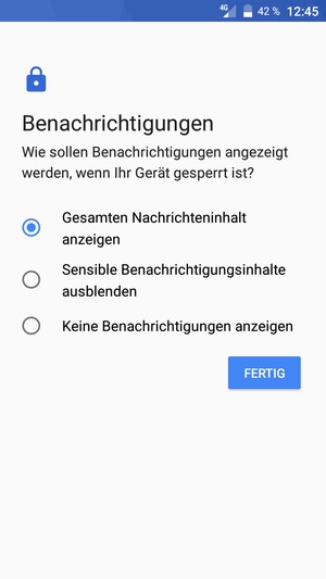 Wählen Sie die gewünschte Option und wählen Sie FERTIG