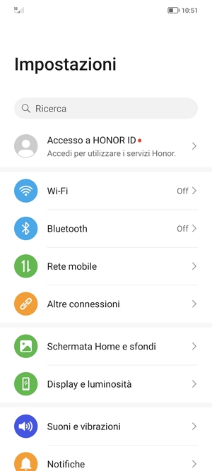 Seleziona Rete mobile