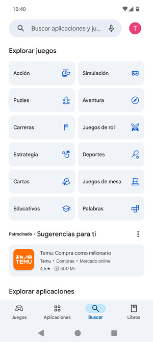 Seleccione la barra de Búsqueda