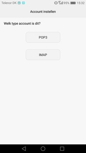 Selecteer POP3 of IMAP