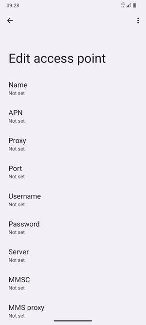 Enter MMS information